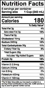 Dutch Chocolate 1% Low Fat Milk Nutrition Facts