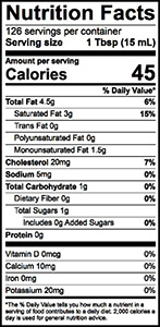 Heavy Whipping Cream Nutrition Label | Borden Dairy