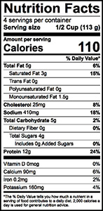 Small Curd Cottage Cheese Nutrition Label | Borden Dairy