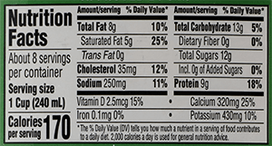 Country Store Bulgarian Buttermilk Nutrition Label | Borden Dairy